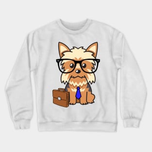 Funny yorkshire terrier is on the way to work Crewneck Sweatshirt